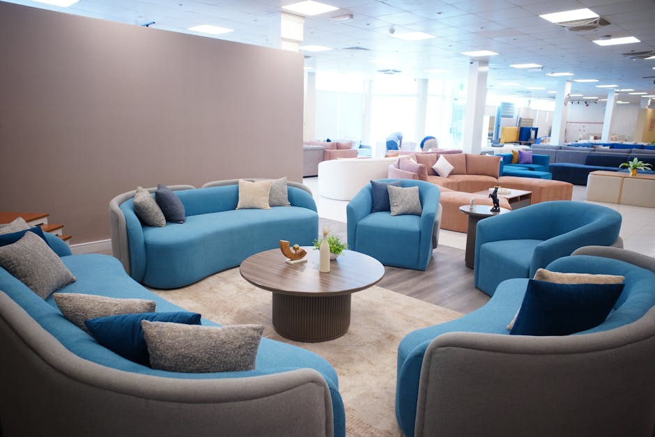 Modern bespoke furniture in a showroom